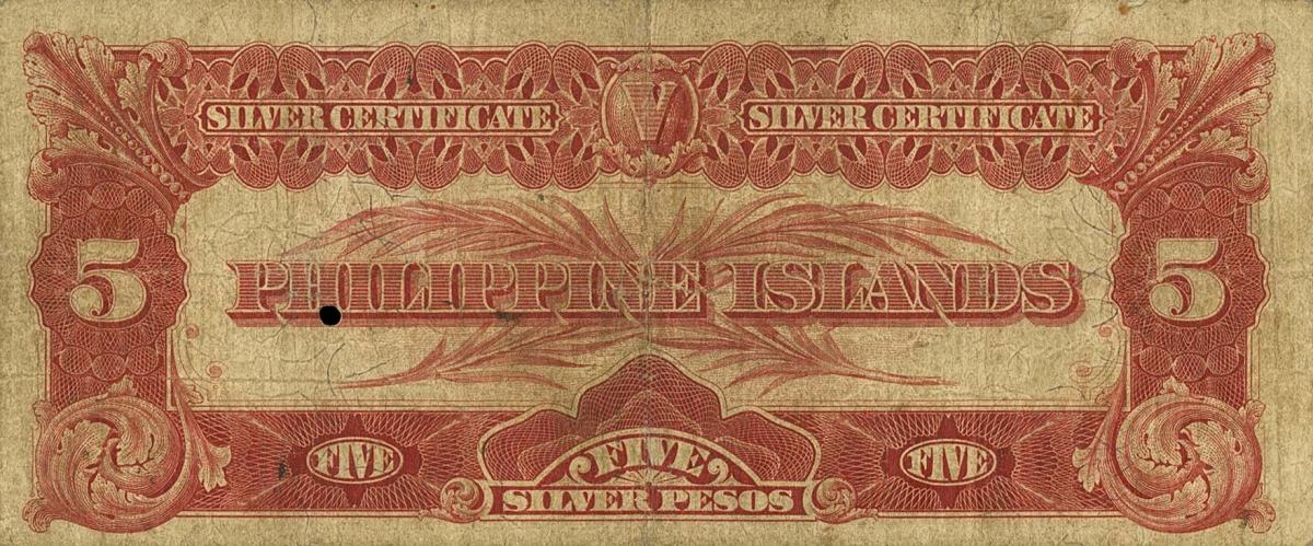 Back of Philippines p26b: 5 Pesos from 1903