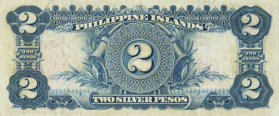 Back of Philippines p32a: 2 Pesos from 1906