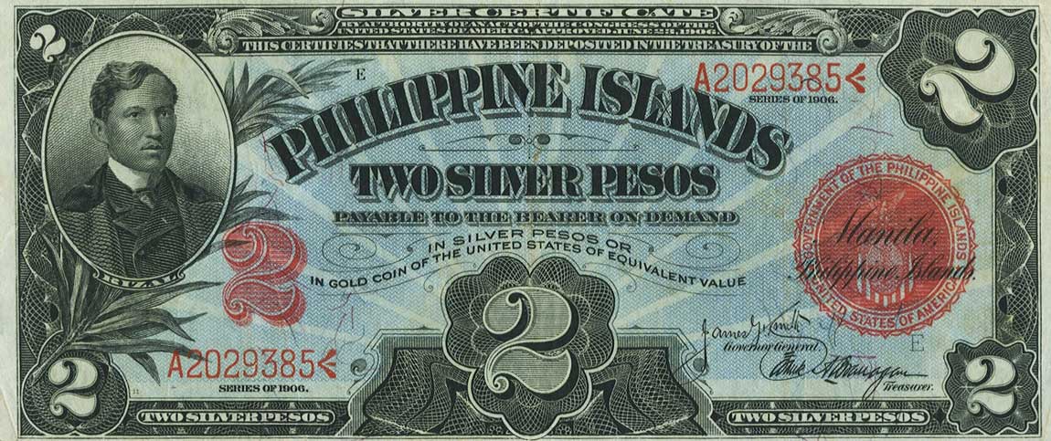 Front of Philippines p32a: 2 Pesos from 1906