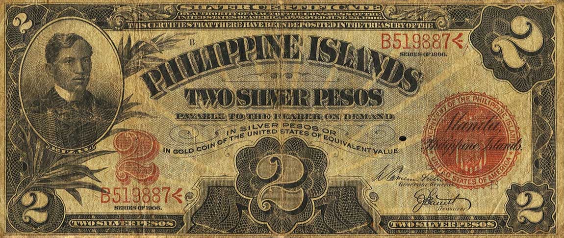 Front of Philippines p32b: 2 Pesos from 1906