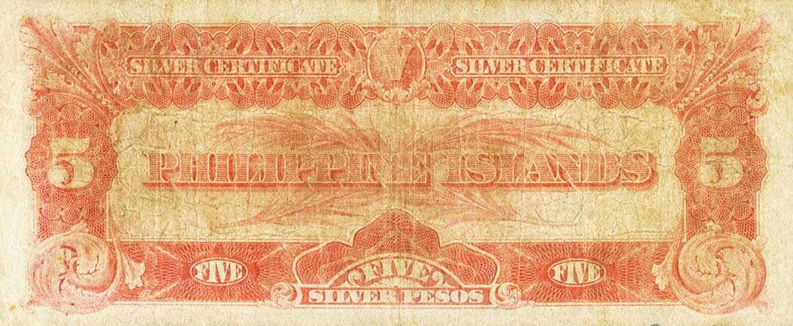 Back of Philippines p35d: 5 Pesos from 1910