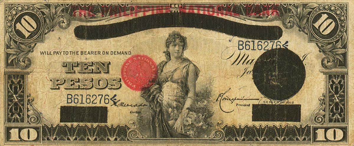 Front of Philippines p43Aa: 10 Pesos from 1919