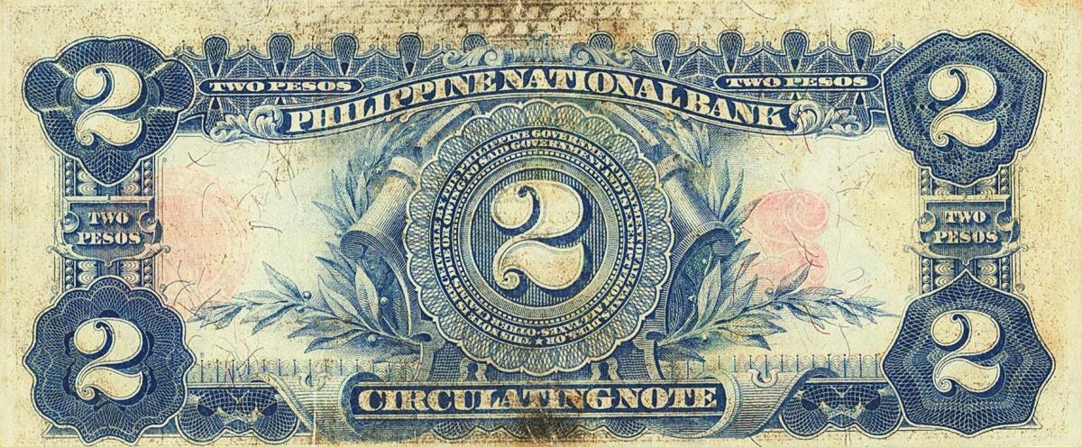 Back of Philippines p45: 2 Pesos from 1916