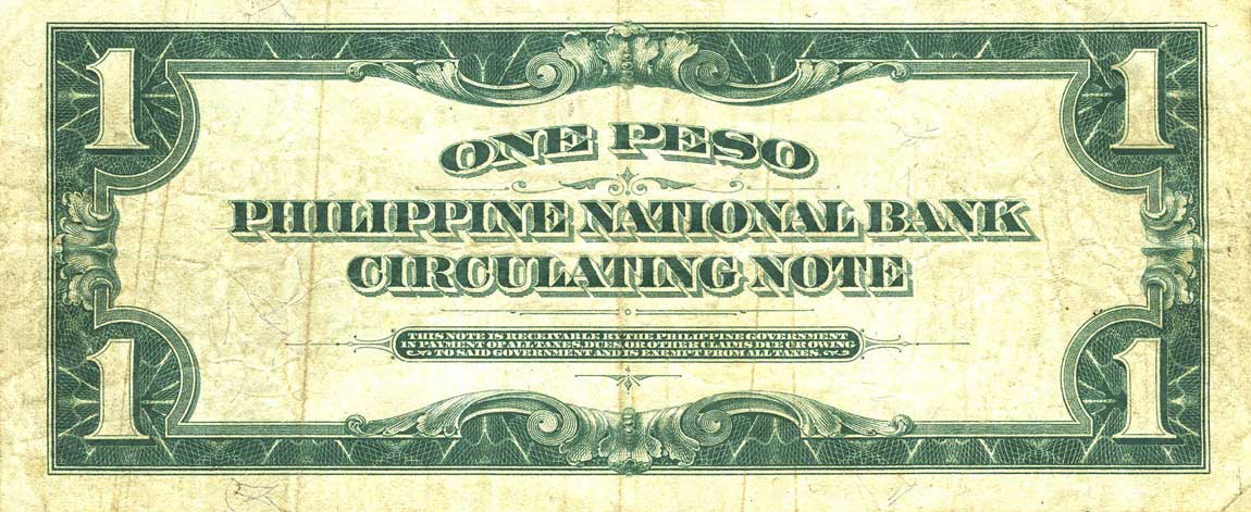 Back of Philippines p51: 1 Peso from 1921