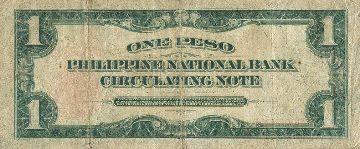 Back of Philippines p56a: 1 Peso from 1924