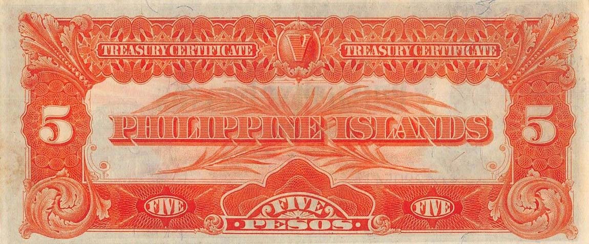 Back of Philippines p62a: 5 Pesos from 1918
