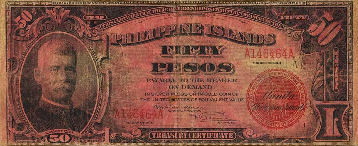 Front of Philippines p65b: 50 Pesos from 1918