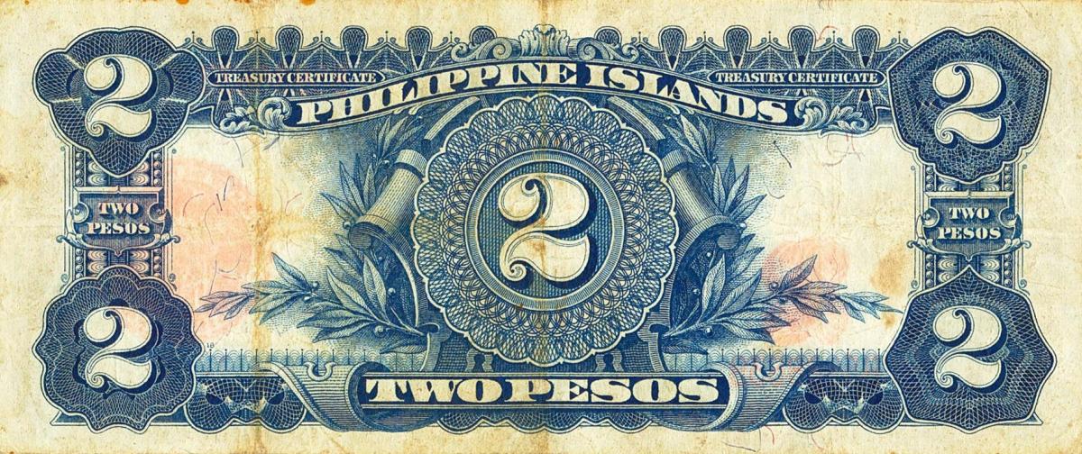 Back of Philippines p69a: 2 Pesos from 1924