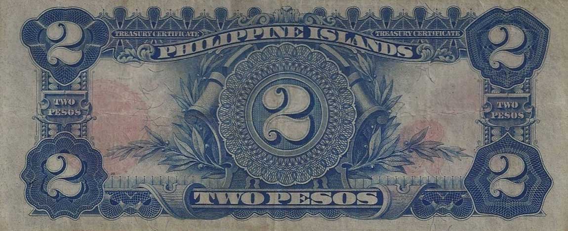 Back of Philippines p69b: 2 Pesos from 1924