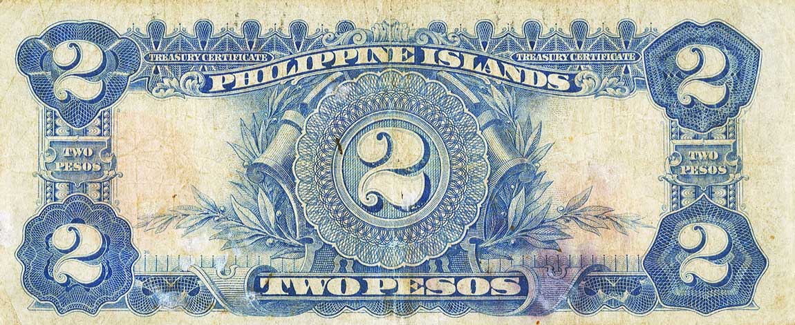 Back of Philippines p69c: 2 Pesos from 1924