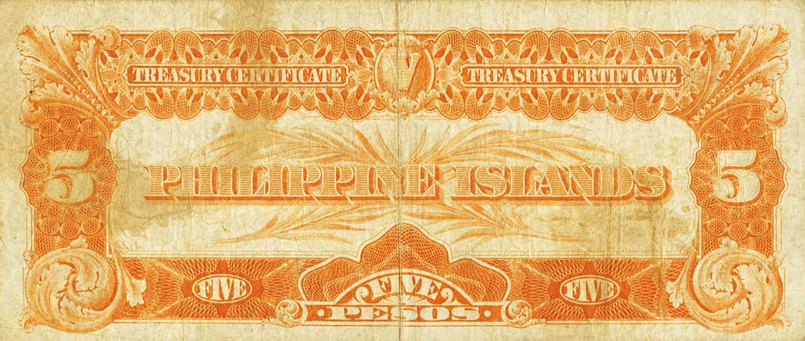 Back of Philippines p70a: 5 Pesos from 1924