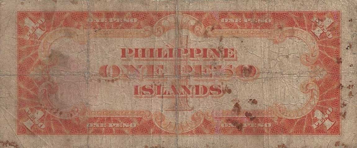 Back of Philippines p73b: 1 Peso from 1929