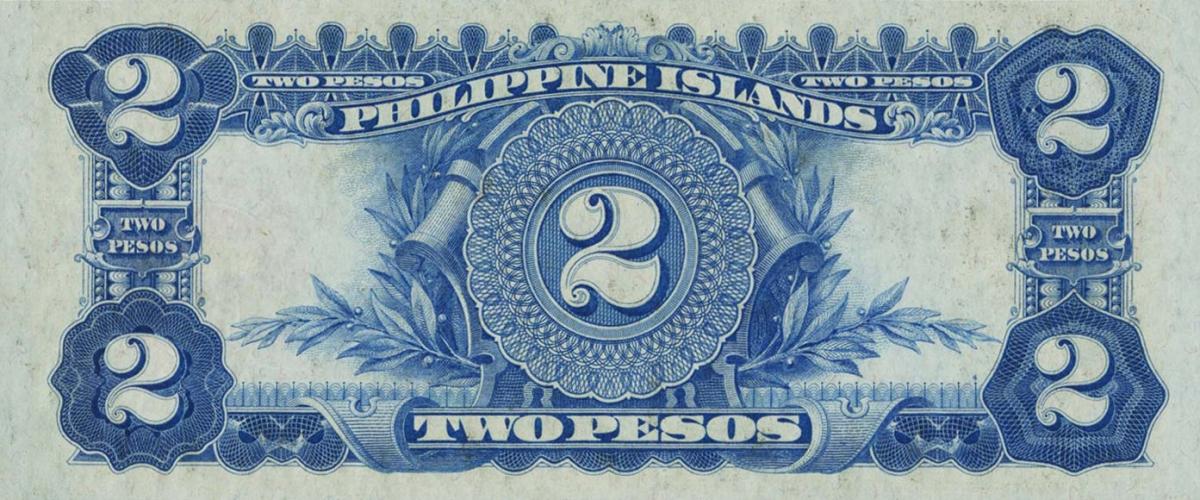 Back of Philippines p74a: 2 Pesos from 1929