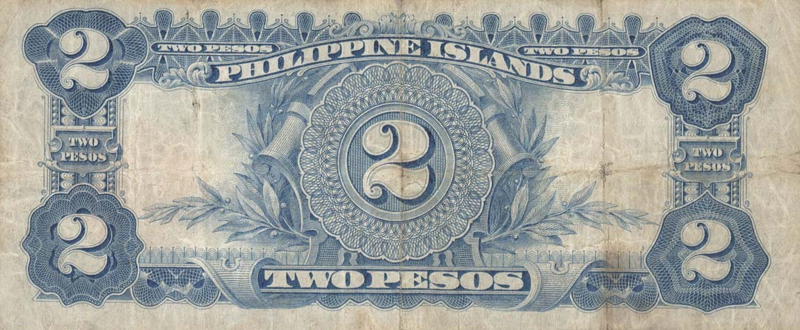 Back of Philippines p74b: 2 Pesos from 1929