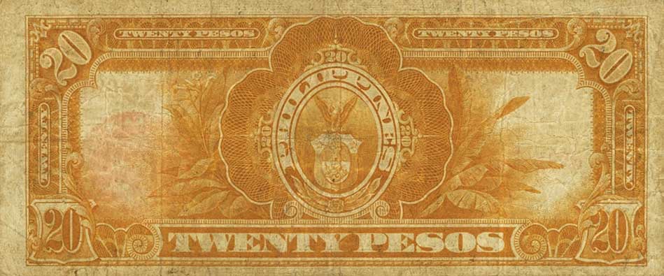 Back of Philippines p85a: 20 Pesos from 1936