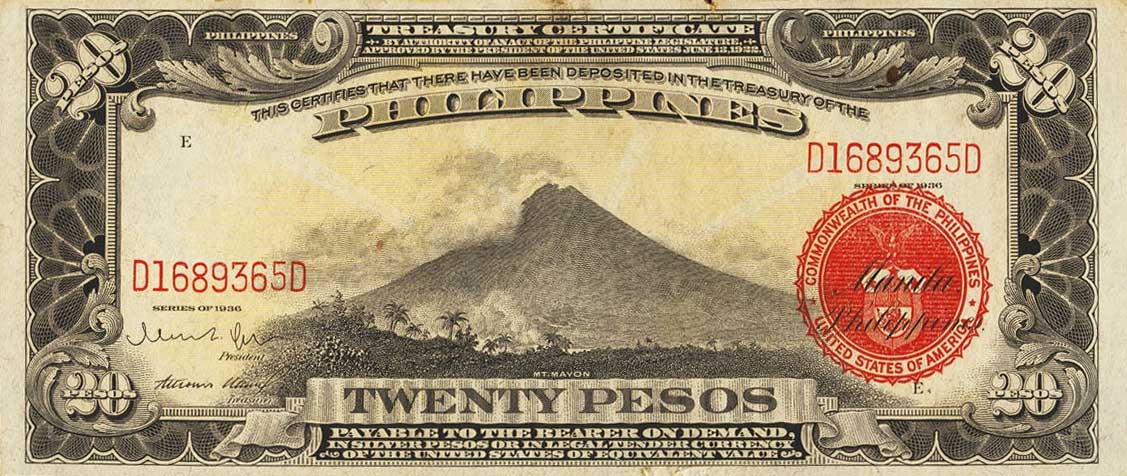 Front of Philippines p85b: 20 Pesos from 1936