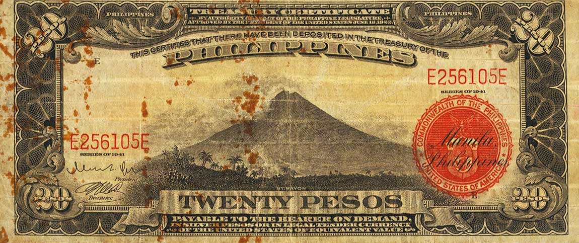 Front of Philippines p93a: 20 Pesos from 1941