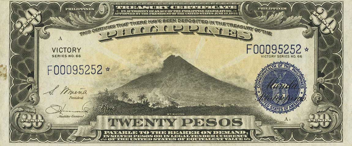 Front of Philippines p98a: 20 Pesos from 1944