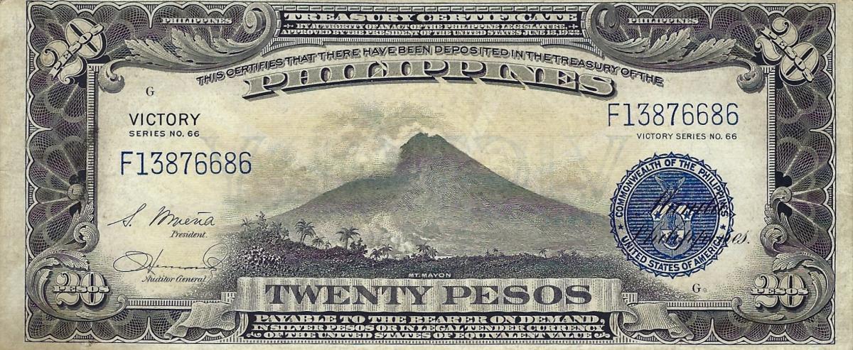 Front of Philippines p98b: 20 Pesos from 1944