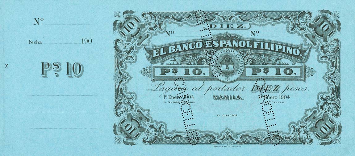 Front of Philippines pA32r: 10 Pesos from 1904