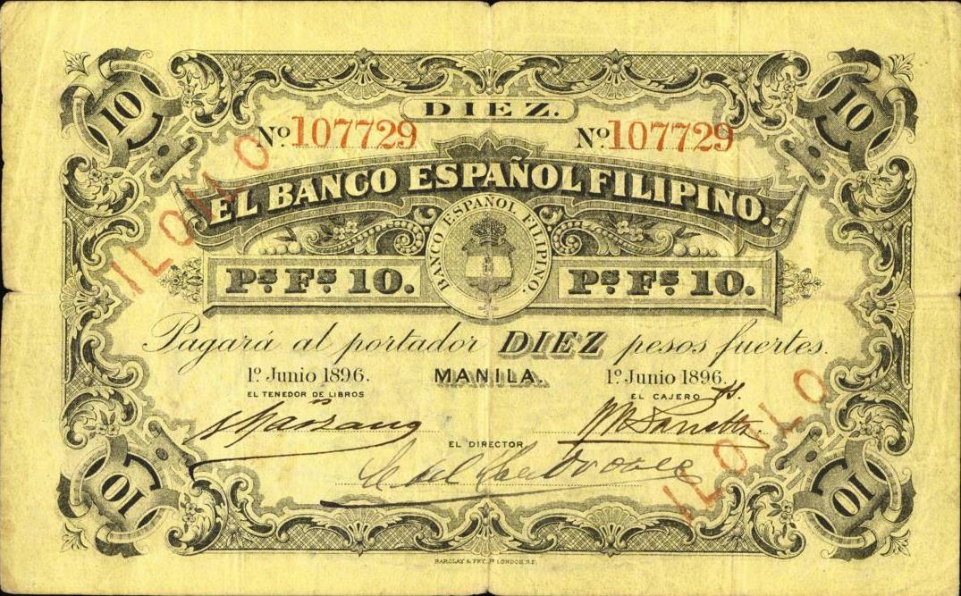 Front of Philippines pA8c: 10 Pesos from 1896