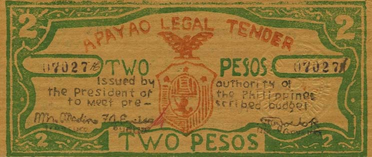 Front of Philippines pS113: 2 Pesos from 1942