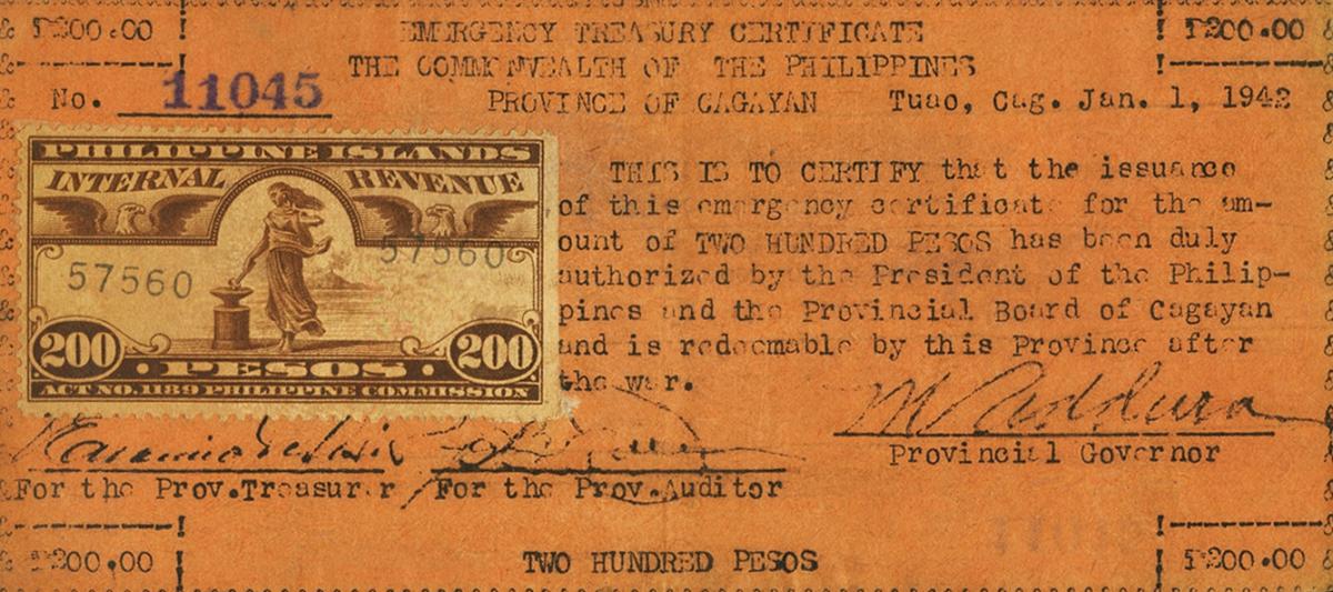 Front of Philippines pS172: 200 Pesos from 1942