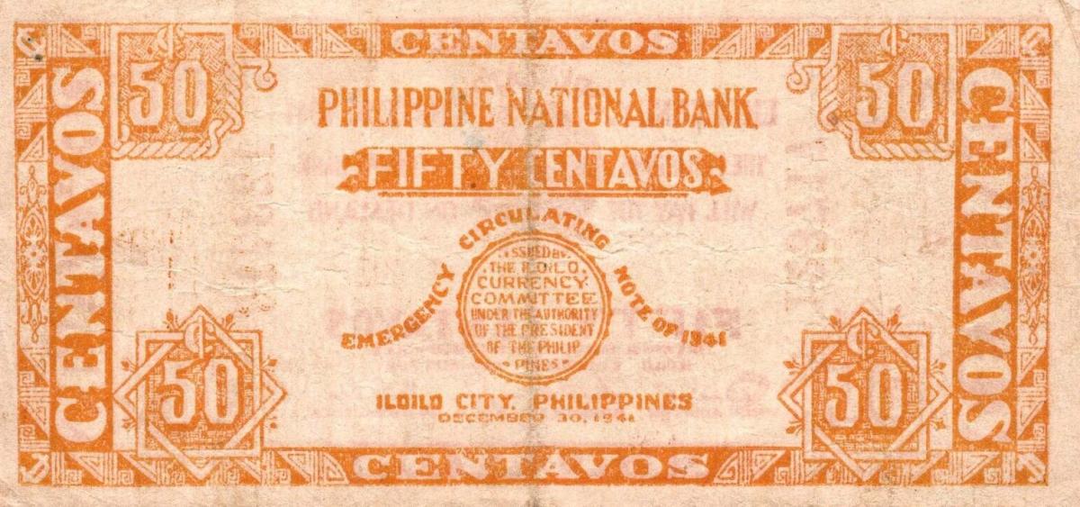 Back of Philippines pS304: 50 Centavos from 1941