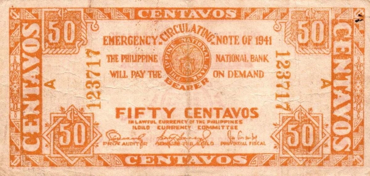Front of Philippines pS304: 50 Centavos from 1941