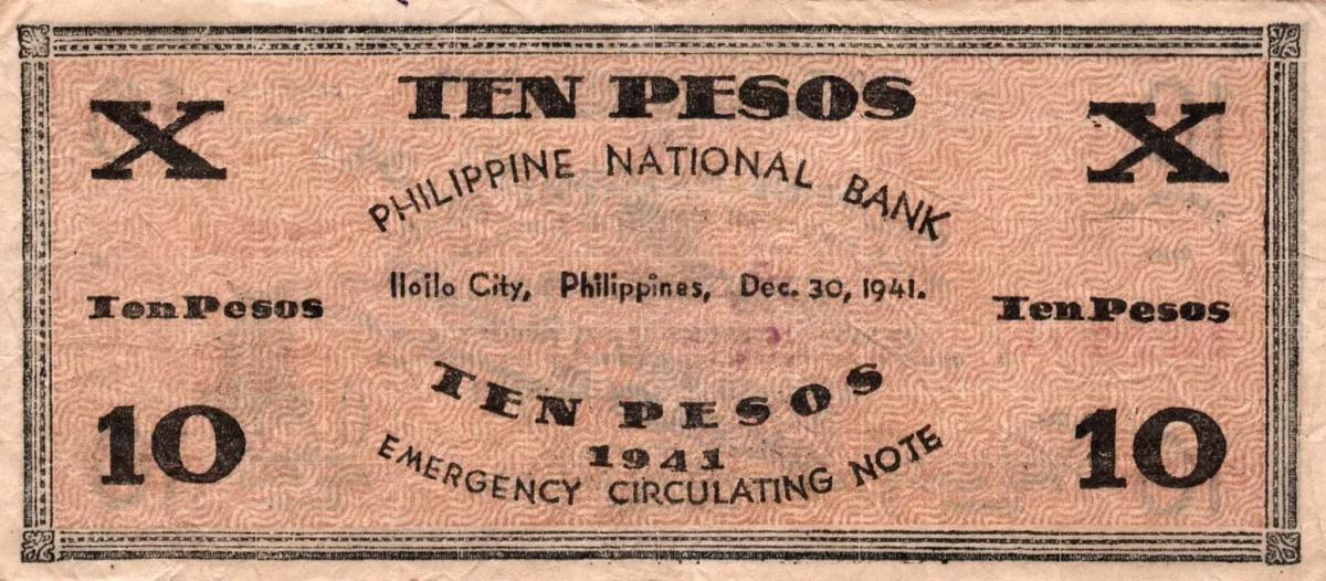 Back of Philippines pS309a: 10 Pesos from 1941