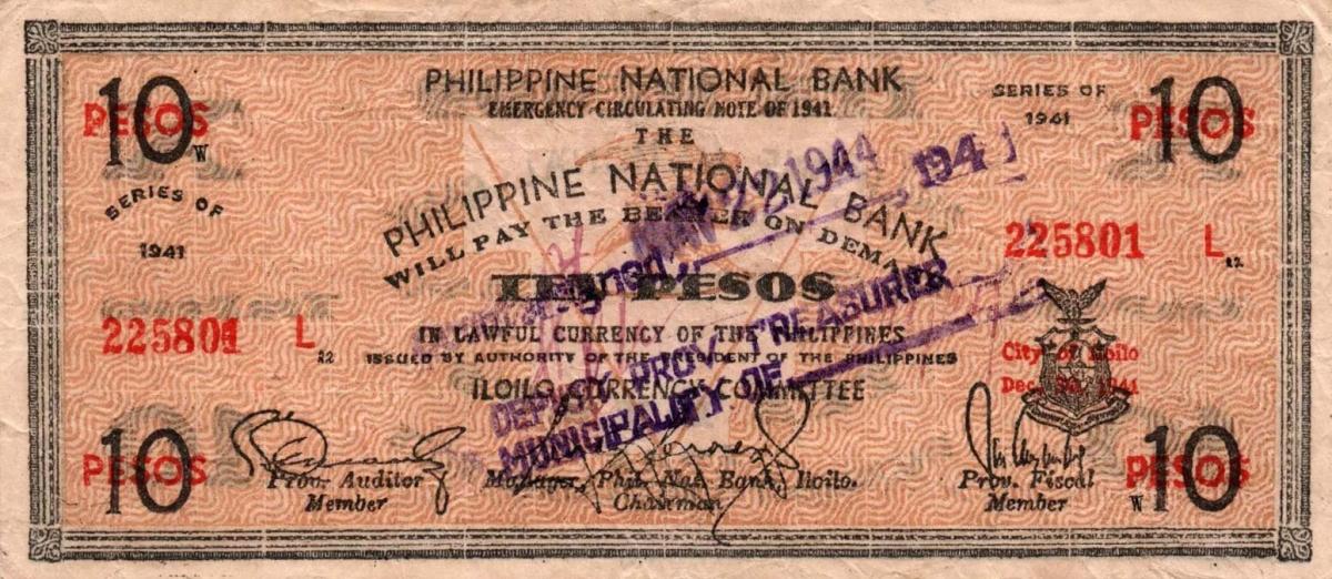 Front of Philippines pS309a: 10 Pesos from 1941