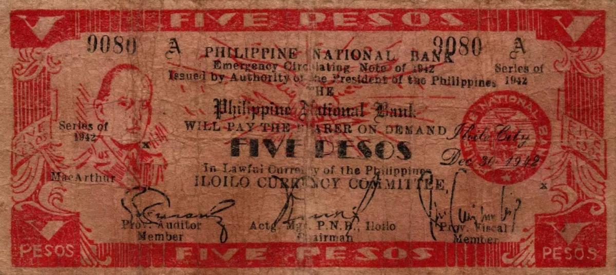 Front of Philippines pS313a: 5 Pesos from 1942