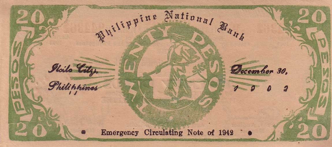 Back of Philippines pS318a: 20 Pesos from 1942