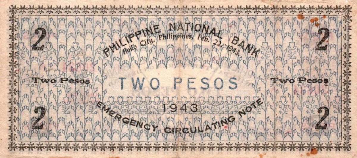 Back of Philippines pS327: 2 Pesos from 1943