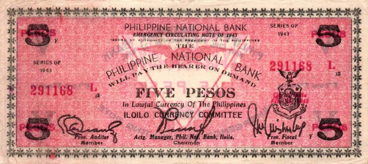 Front of Philippines pS328a: 5 Pesos from 1943