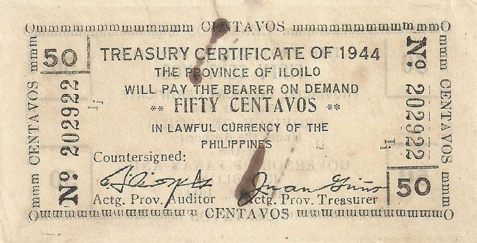 Back of Philippines pS335: 50 Centavos from 1944