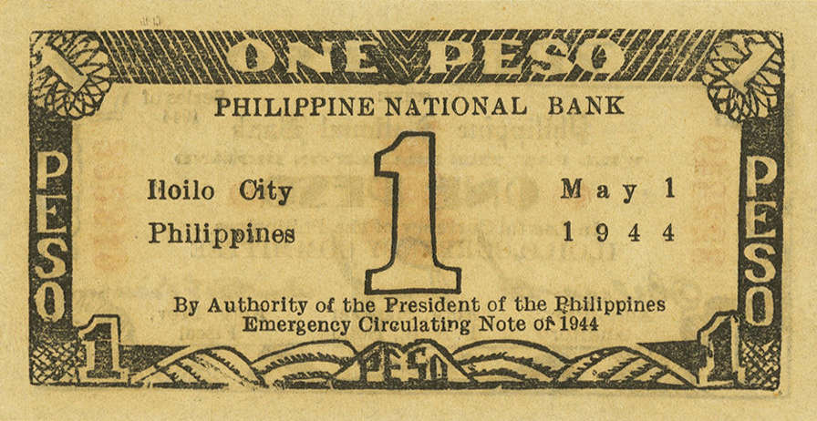 Back of Philippines pS339: 1 Peso from 1944