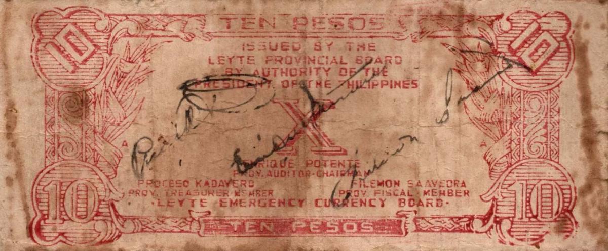 Back of Philippines pS408a: 5 Pesos from 1943