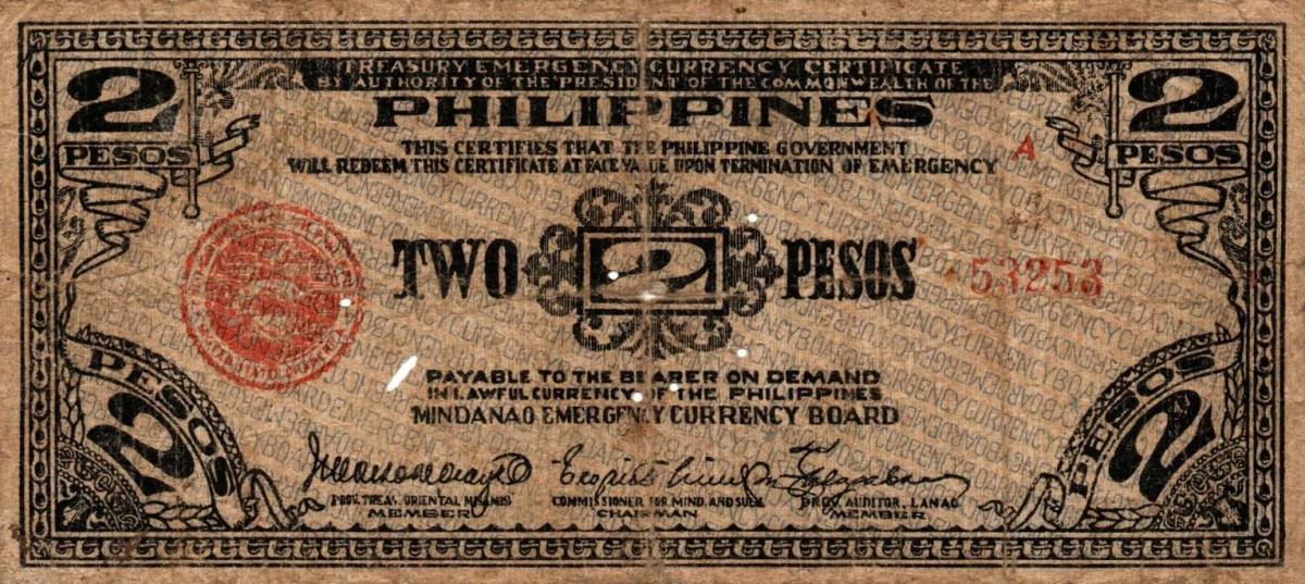 Front of Philippines pS471: 2 Pesos from 1942