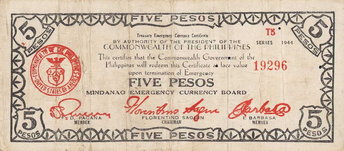 Front of Philippines pS527a: 10 Pesos from 1944