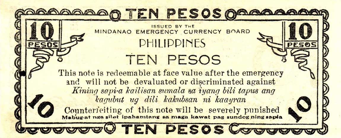 Back of Philippines pS527e: 10 Pesos from 1944