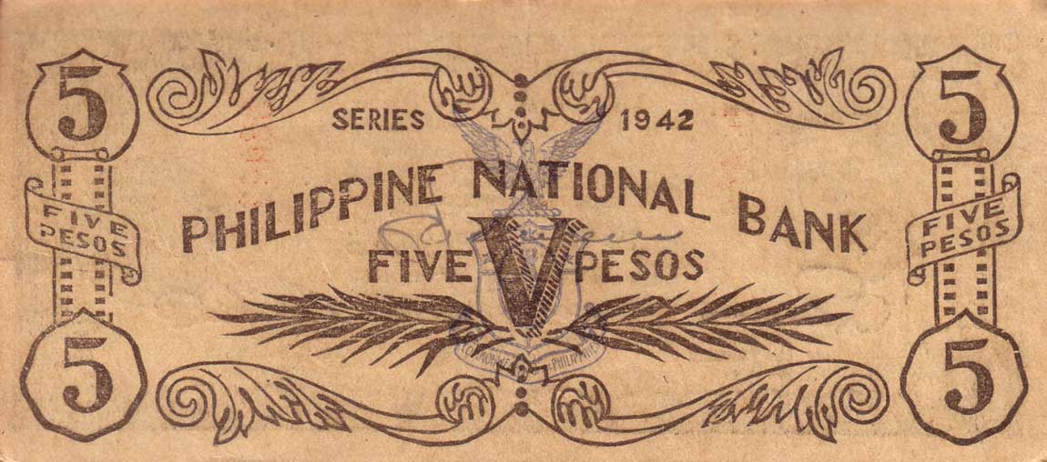 Back of Philippines pS578b: 5 Pesos from 1942