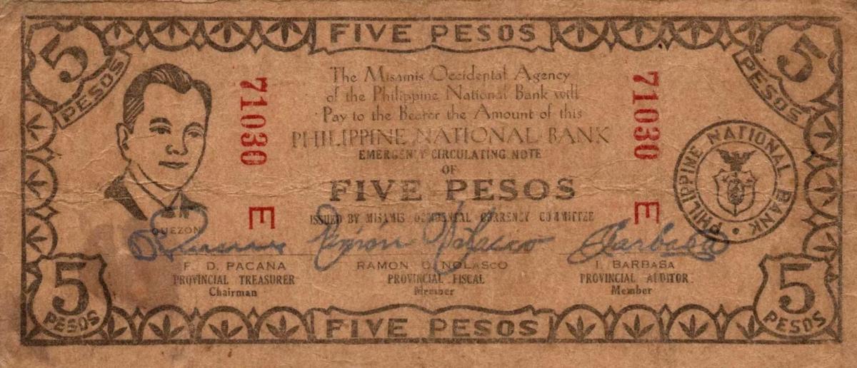 Front of Philippines pS578c: 5 Pesos from 1942