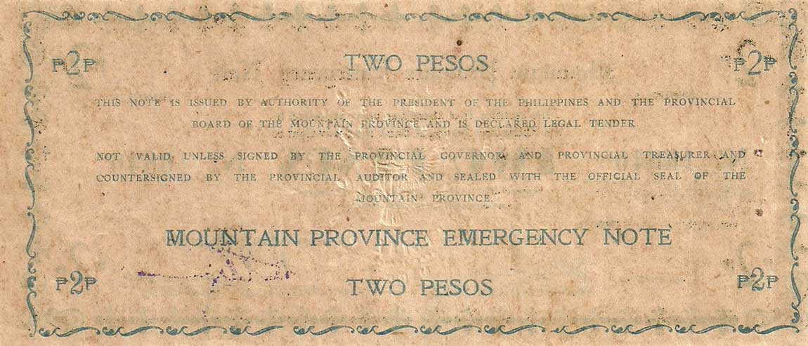 Back of Philippines pS602: 2 Pesos from 1942