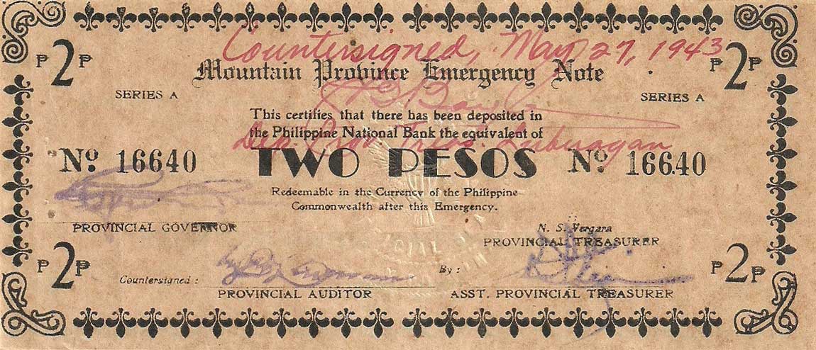 Front of Philippines pS602: 2 Pesos from 1942