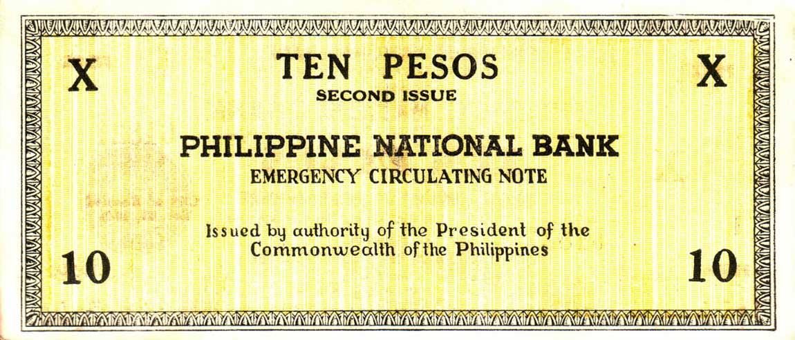 Back of Philippines pS627b: 10 Pesos from 1941