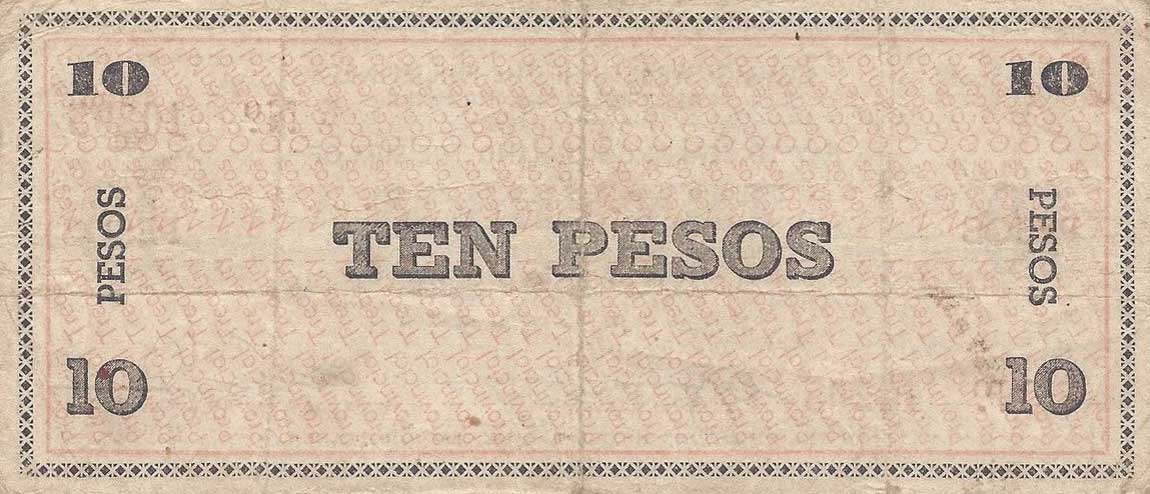 Back of Philippines pS639: 10 Pesos from 1942