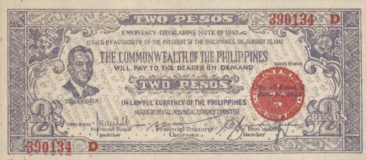 Front of Philippines pS647A: 2 Pesos from 1942