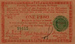 pS681 from Philippines: 1 Peso from 1945 pS681 from Philippines: 1 Peso from 1945