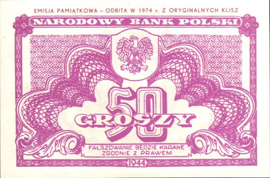 Front of Poland p104b: 50 Groszy from 1974